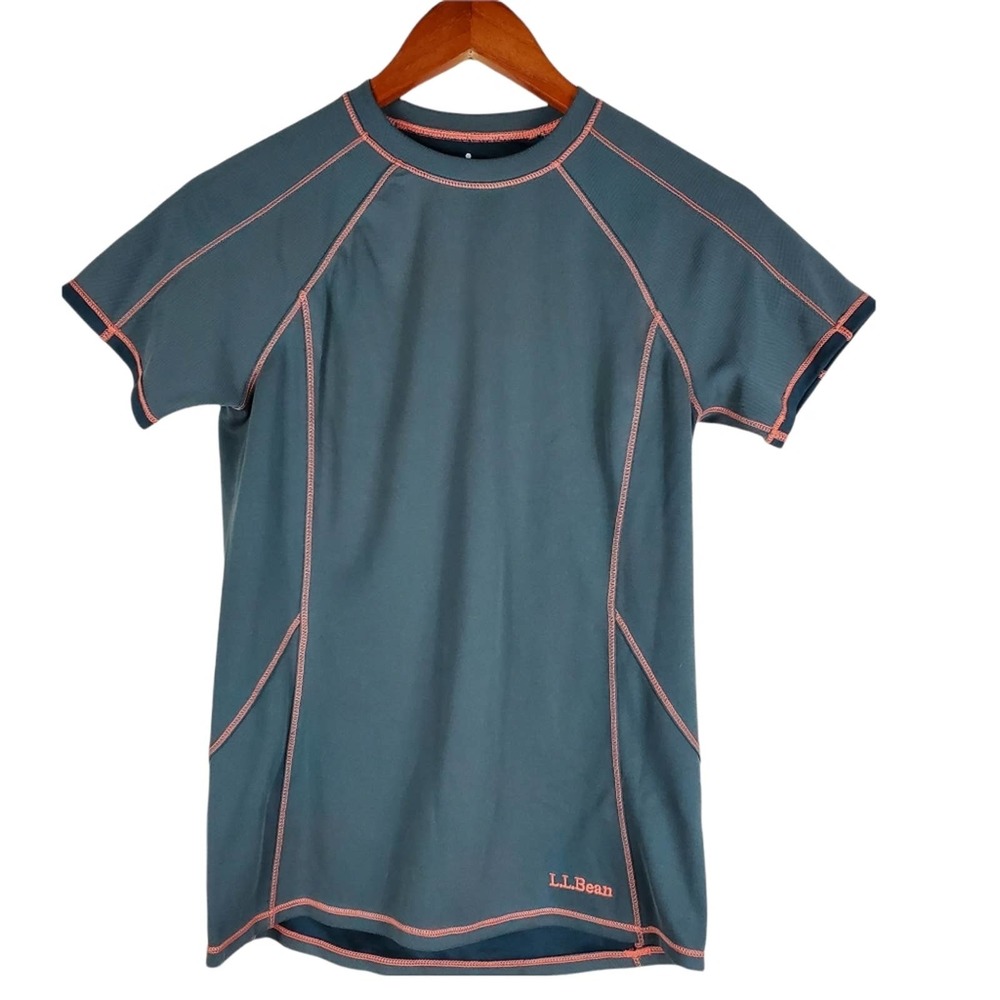 L.L. Bean Light Weight Gray Short Sleeved Base Layer